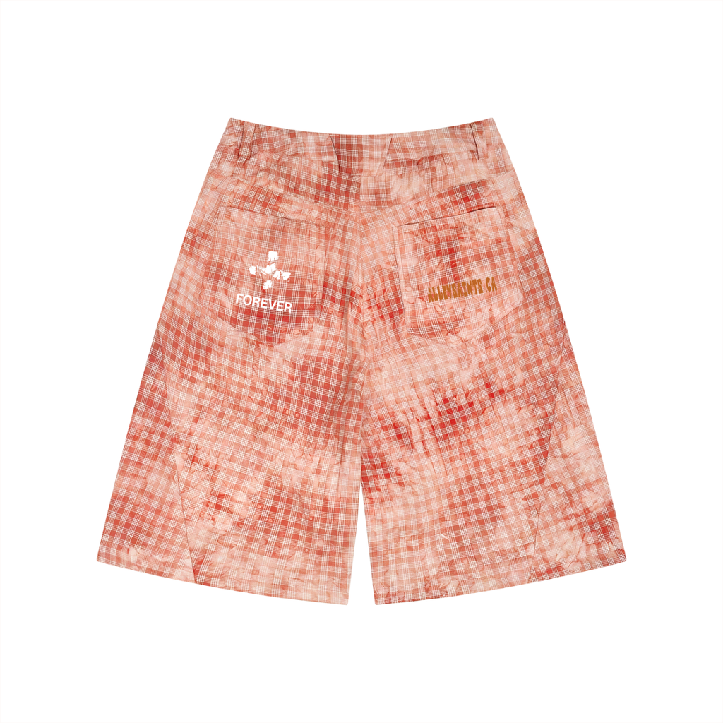Unisex Vintage Wash Plaid Shorts