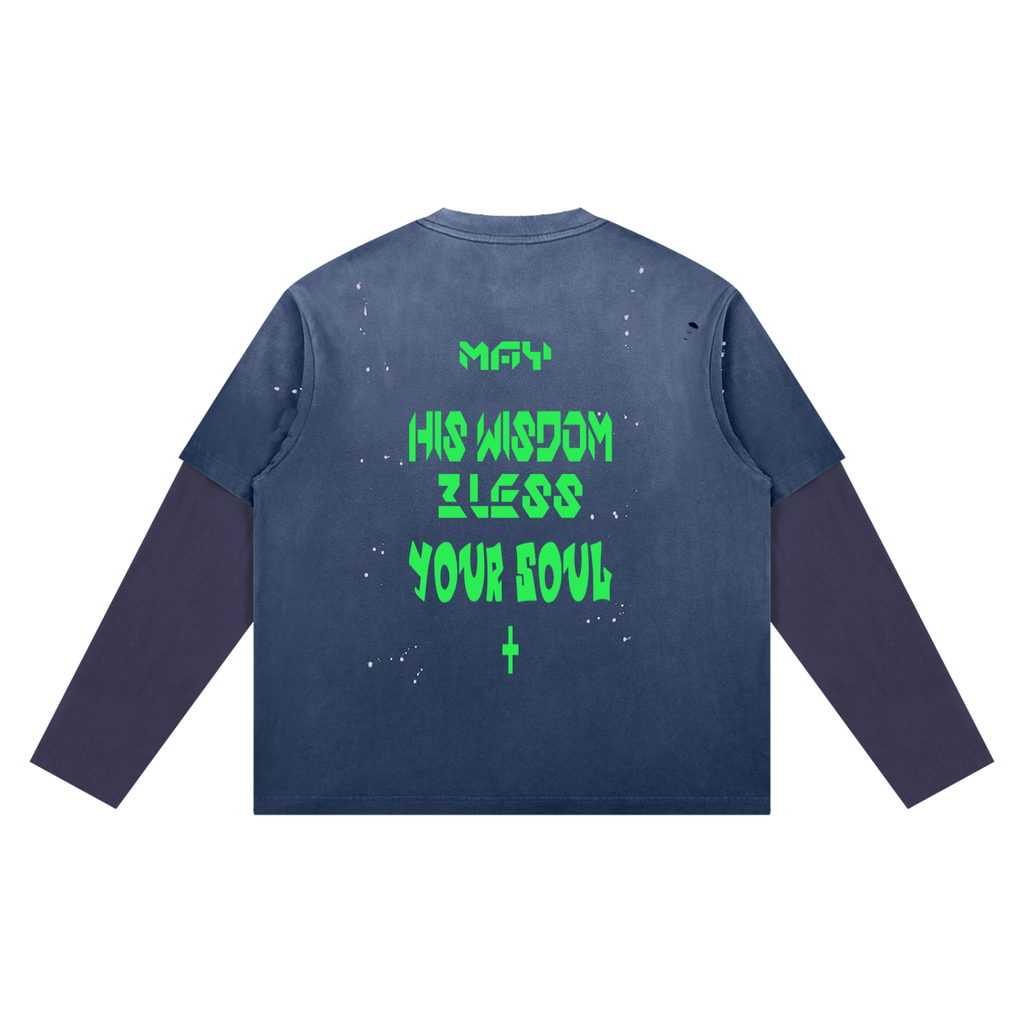 Unisex Vintage Wash Distressed Layer T-Shirt