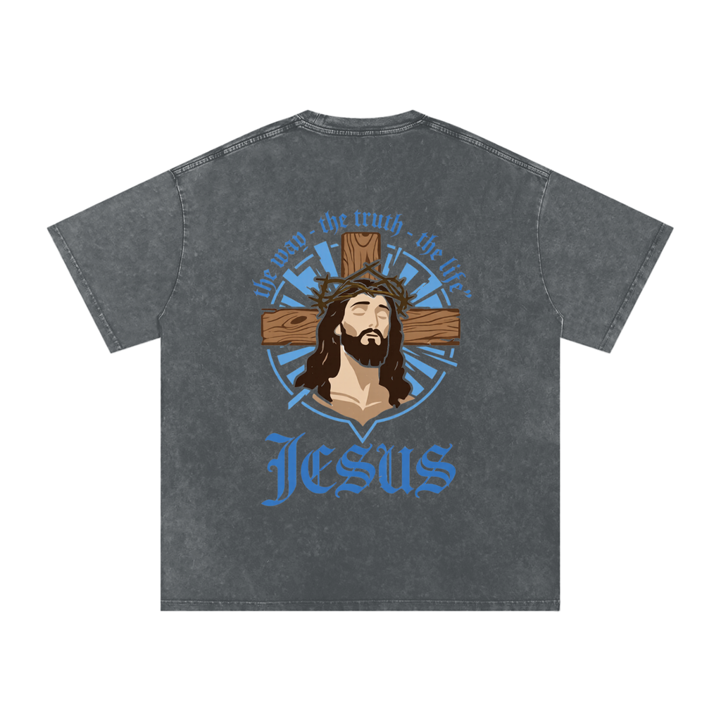 Snow Washed Oversized Cotton T-Shirt