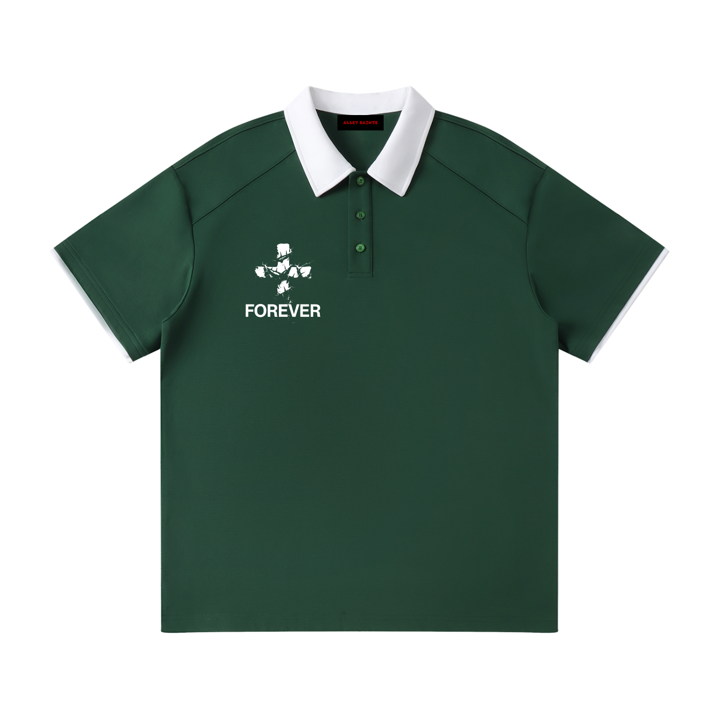 Contrast Collar Raglan Polo Shirt