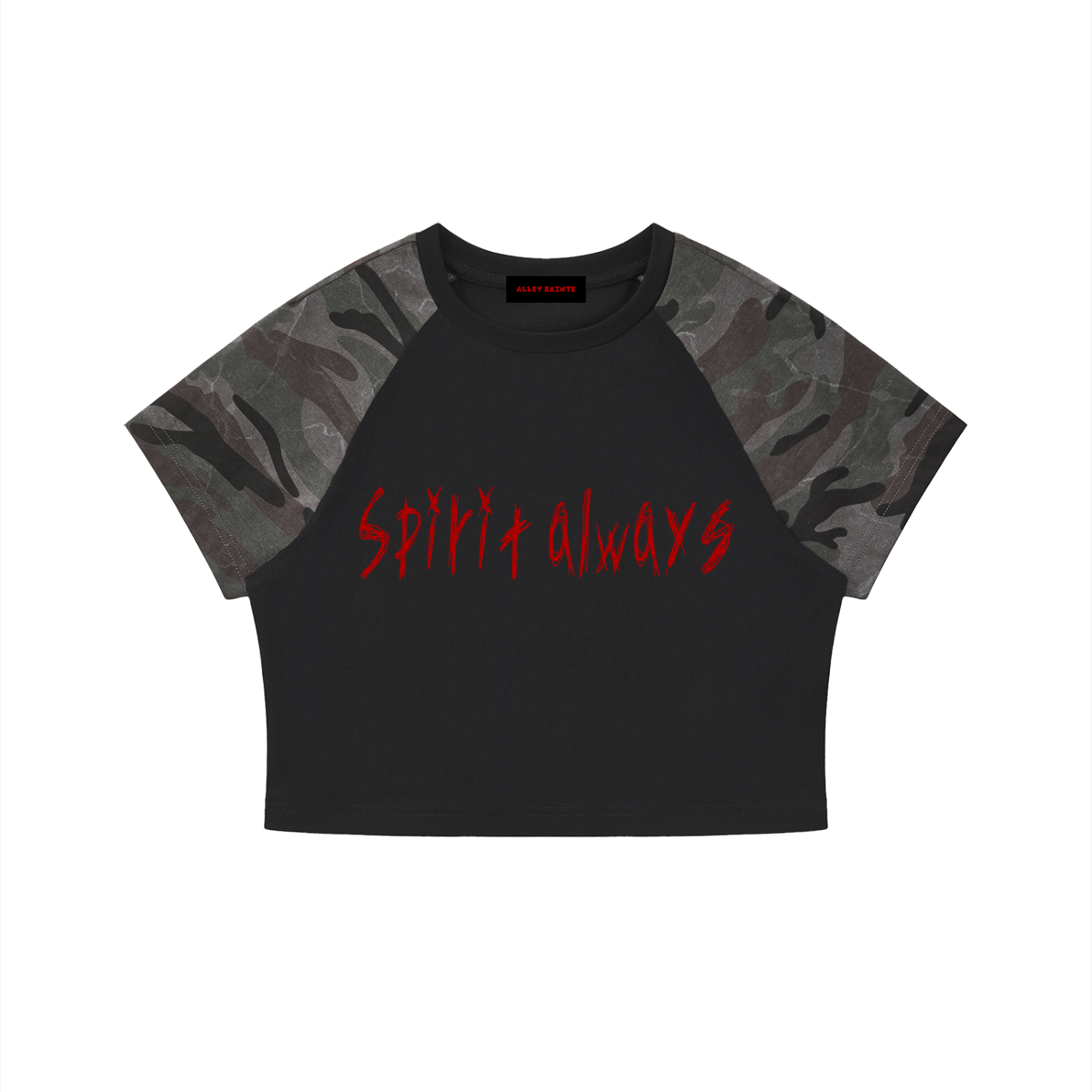 Women’s Camo Raglan Crop T-Shirt