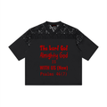 Unisex Lace Paneling V-Neck T-Shirt