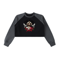 Raw-Hem Color-Block Raglan Crop Sweatshirt