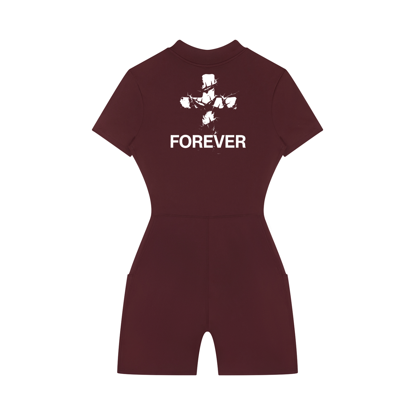 Women's Quarter-Zip Short Sleeve Romper