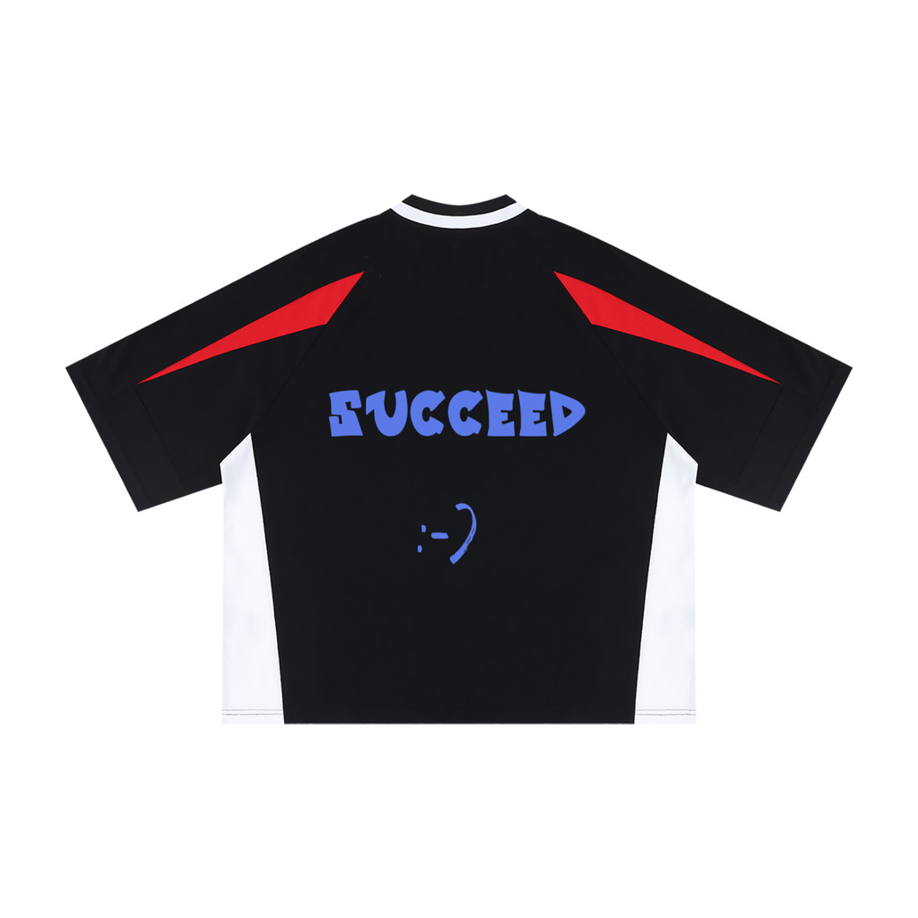 Unisex Oversized Color Block V-Neck T-Shirt