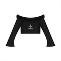 Women's Off-the-Shoulder Bell Sleeve Crop T-Shirt