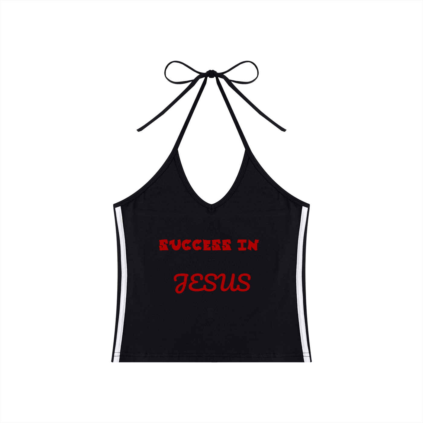 Women's Color Block Halter Crop Tank Top