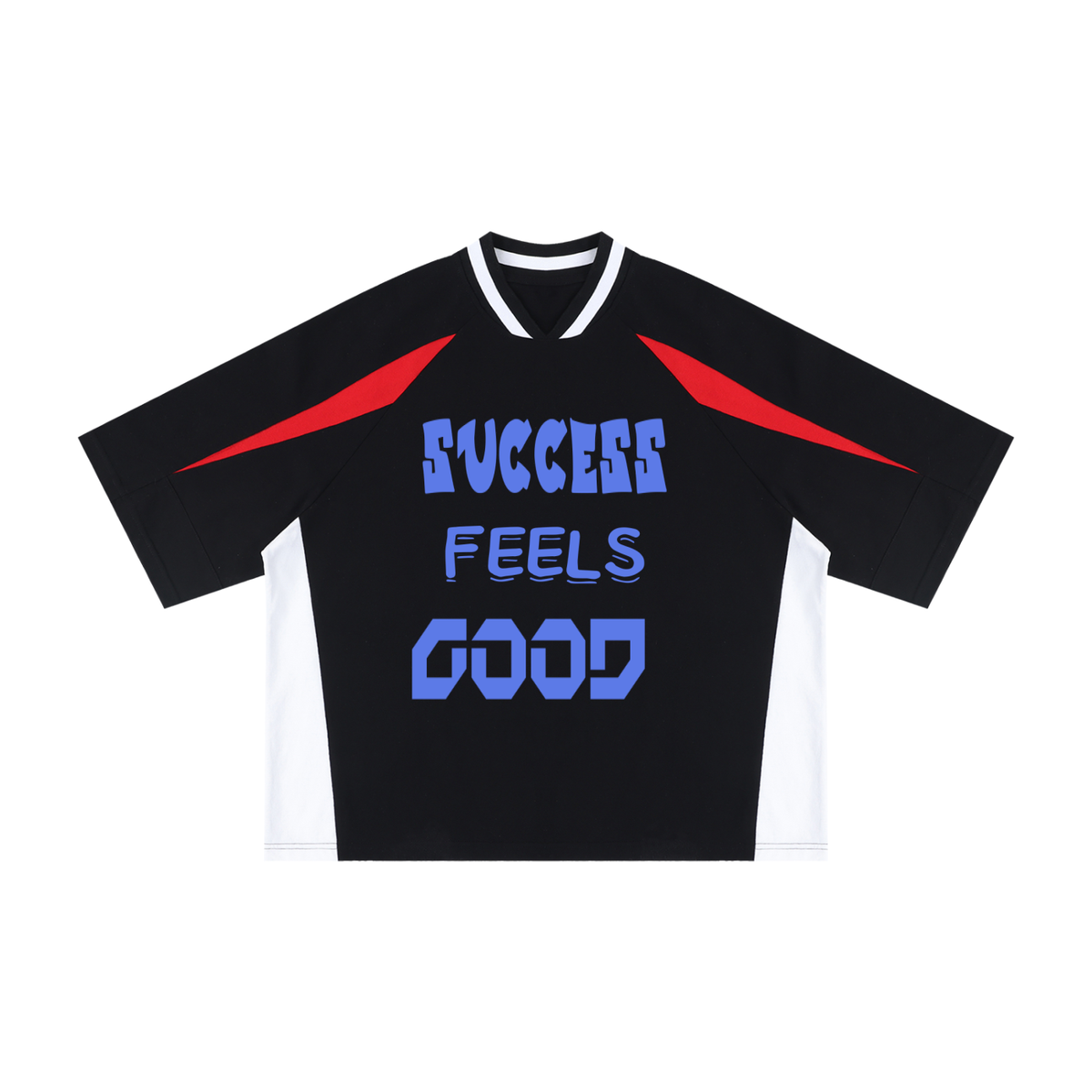 Unisex Oversized Color Block V-Neck T-Shirt