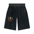 Unisex Vintage Wash Distressed Wide Leg Shorts