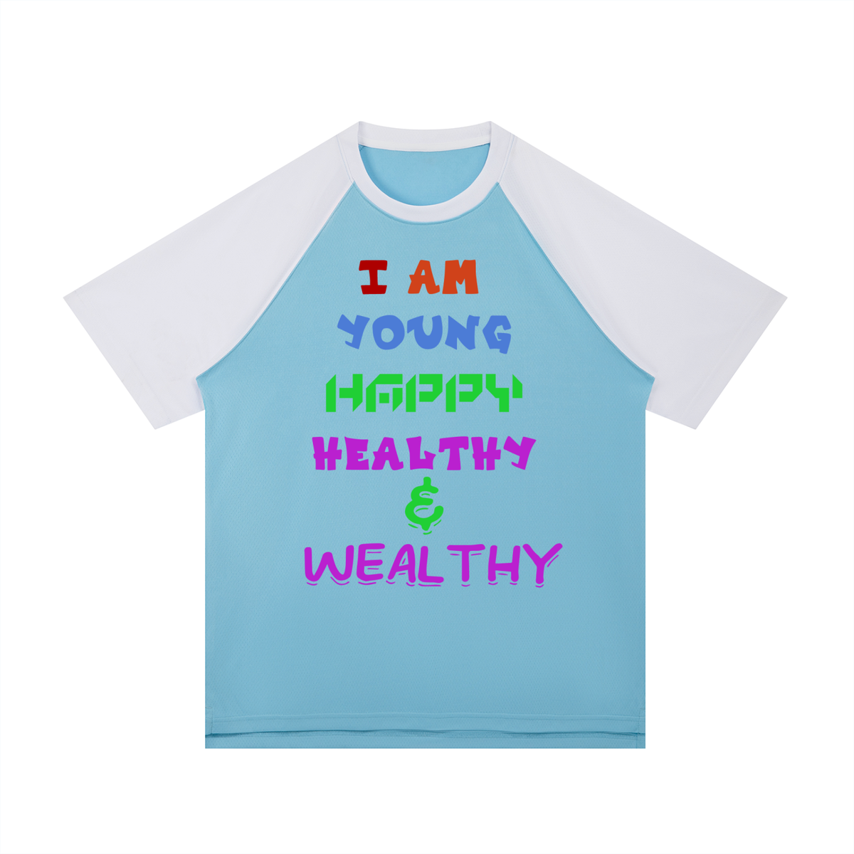 Contrast Raglan Sleeve Mesh T-Shirt