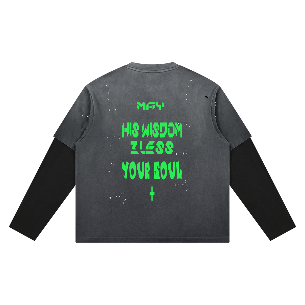 Unisex Vintage Wash Distressed Layer T-Shirt