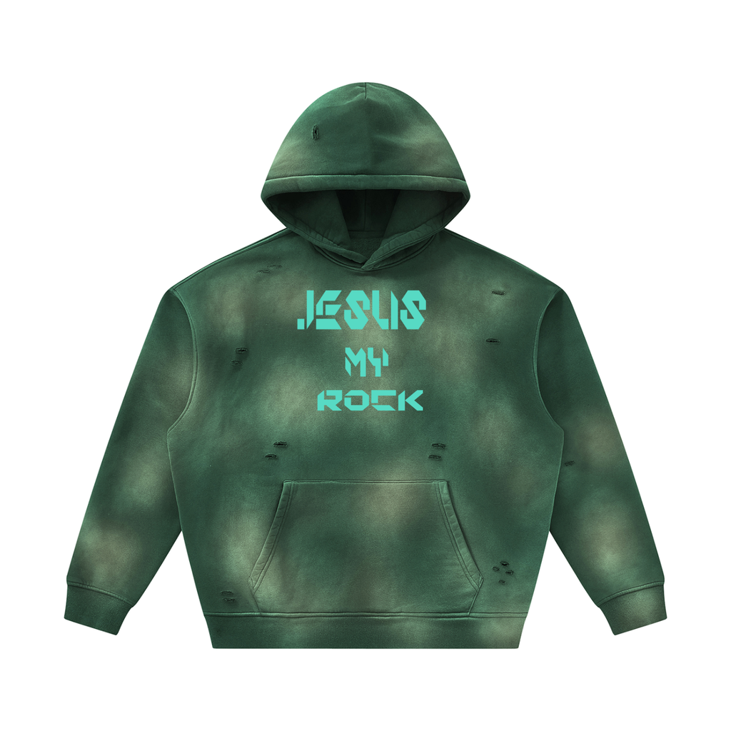 Unisex Sunfade Frayed Fleece Hoodie