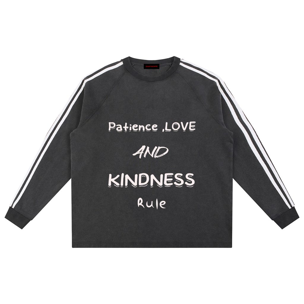 Snow Washed Contrast Tape Sweatshirt