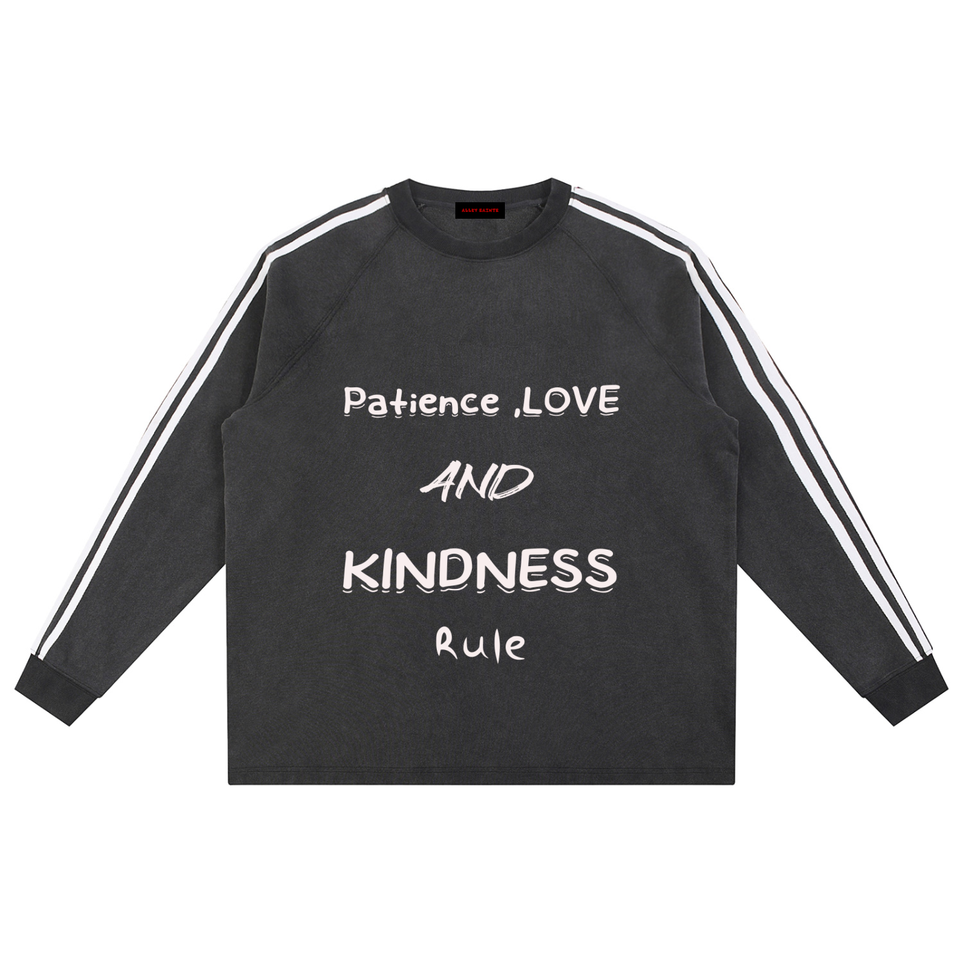 Snow Washed Contrast Tape Sweatshirt