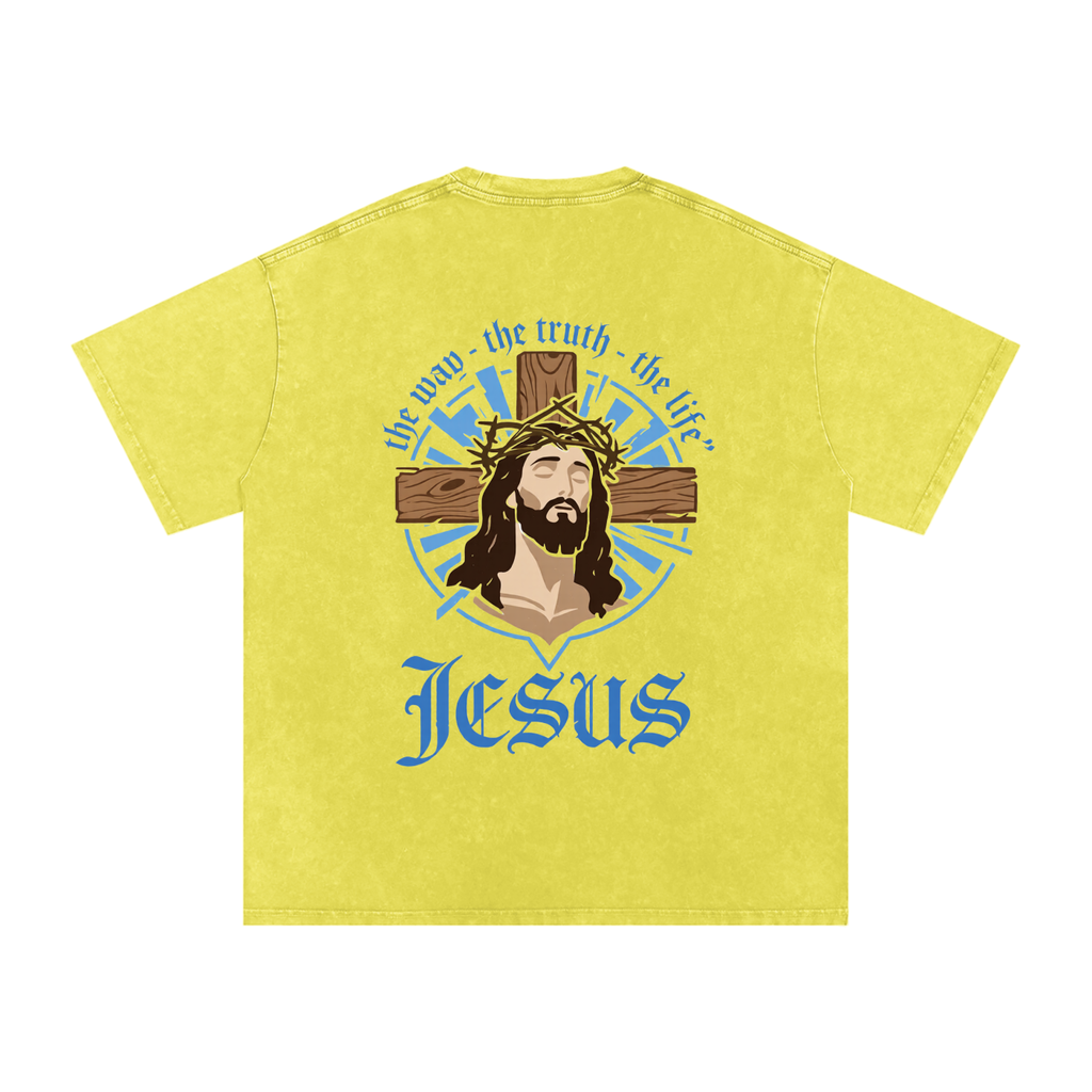 Snow Washed Oversized Cotton T-Shirt