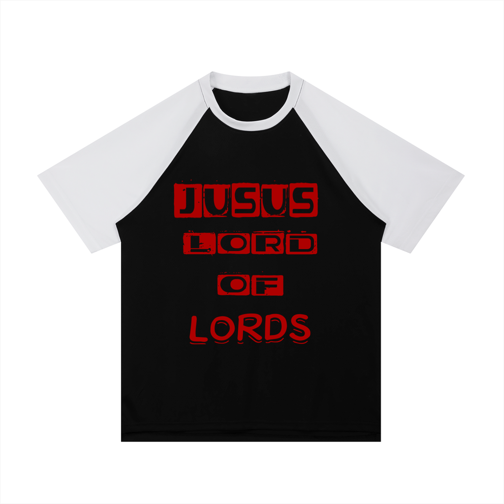 Contrast Raglan Sleeve Mesh T-Shirt