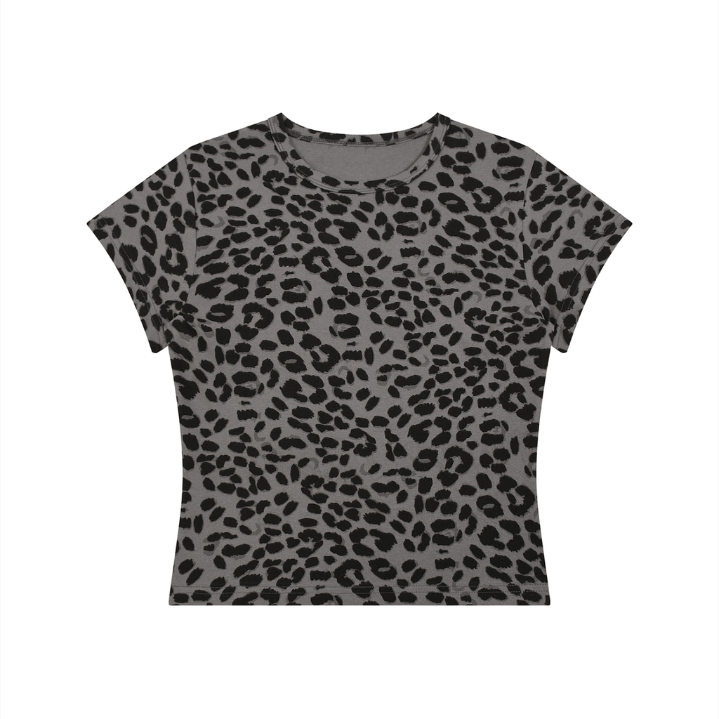 Women’s Leopard Print Crop T-Shirt