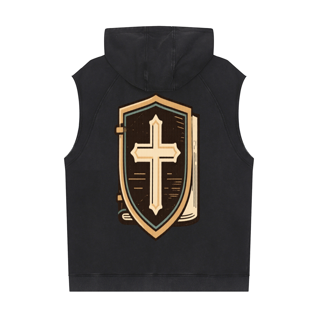 Snow Washed Sleeveless Hoodie