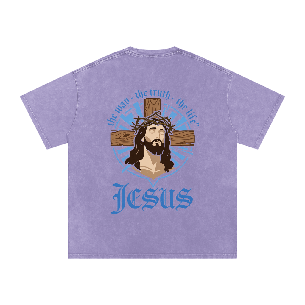 Snow Washed Oversized Cotton T-Shirt