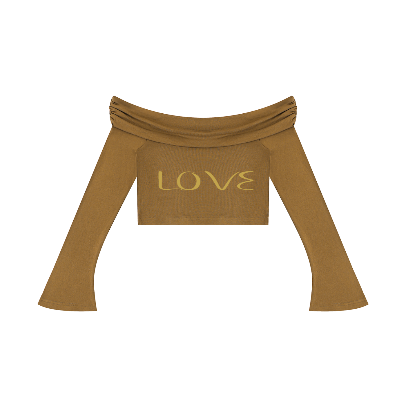 Women's Off-the-Shoulder Bell Sleeve Crop T-Shirt