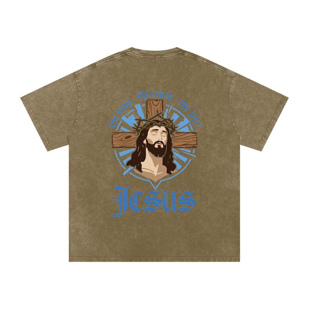 Snow Washed Oversized Cotton T-Shirt