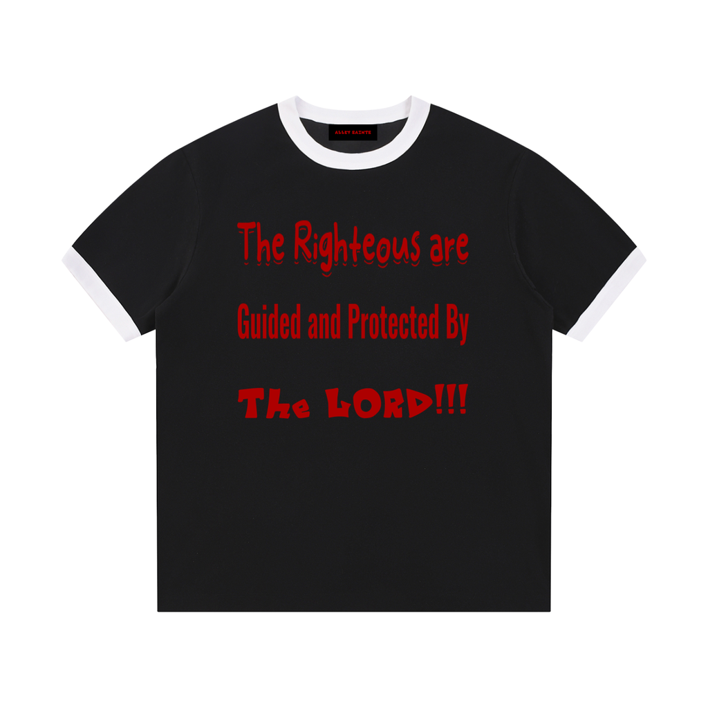 Contrast Edge Ribbed Crewneck T-Shirt