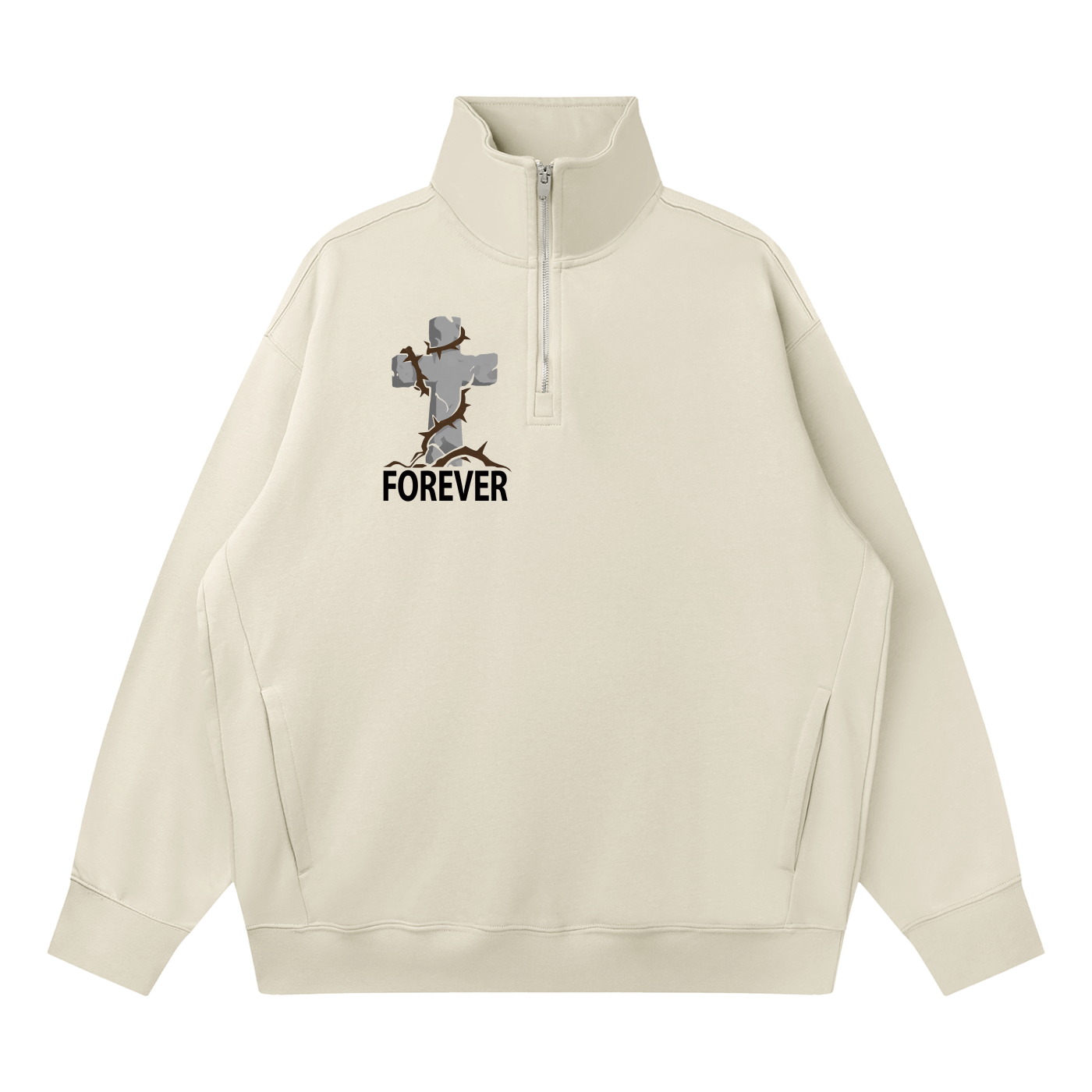 Quarter-Zip Drop Shoulder Sweatshirt