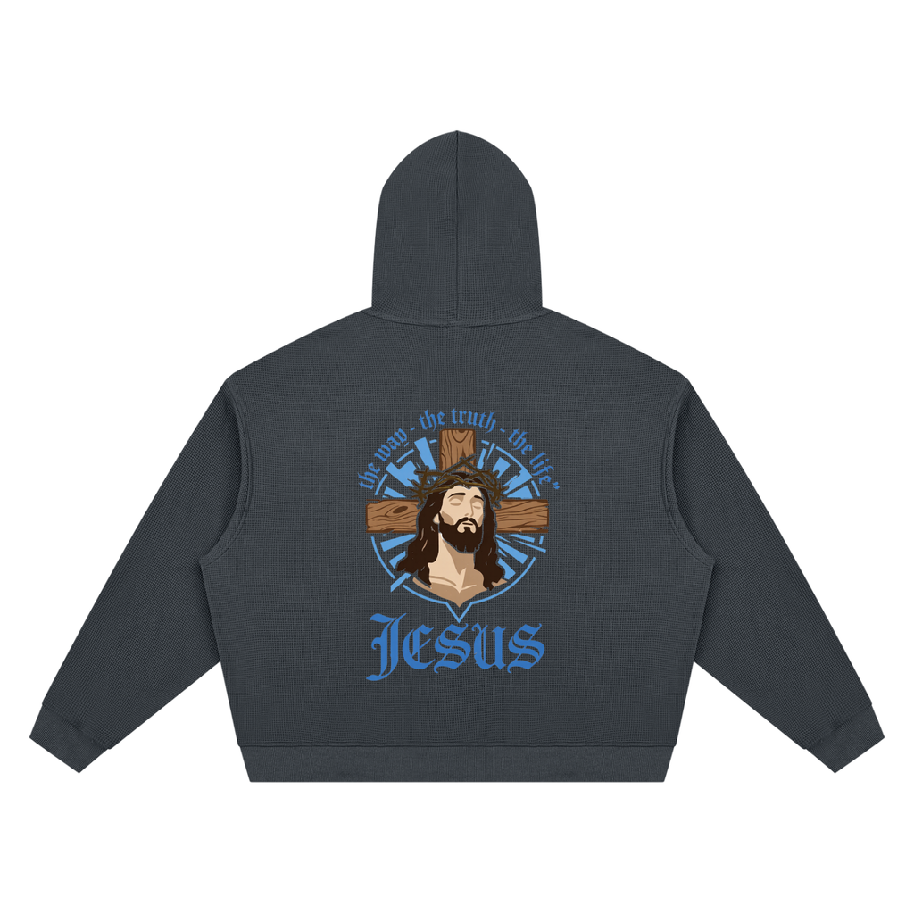 Unisex Waffle Boxy Hoodie