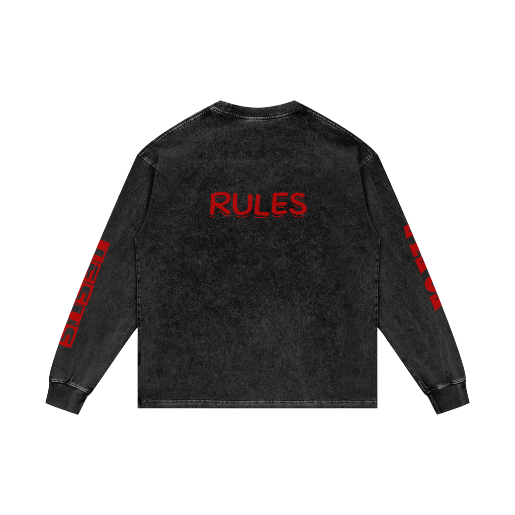 Acid Wash Oversize Long Sleeve T-Shirt
