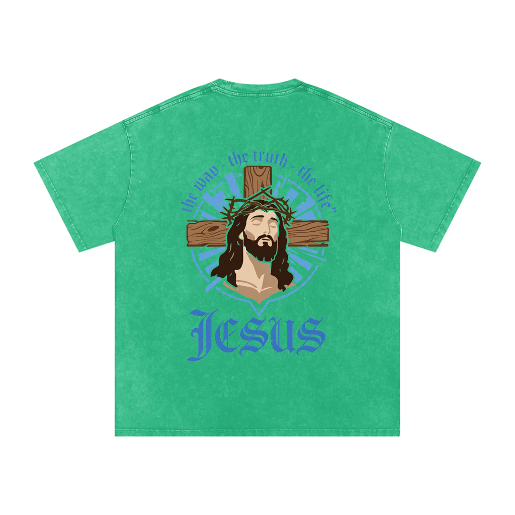 Snow Washed Oversized Cotton T-Shirt