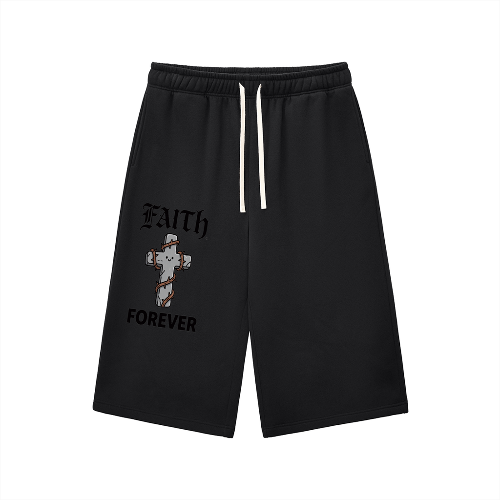 Relaxed Drawstring Three-quarter Sweatpants