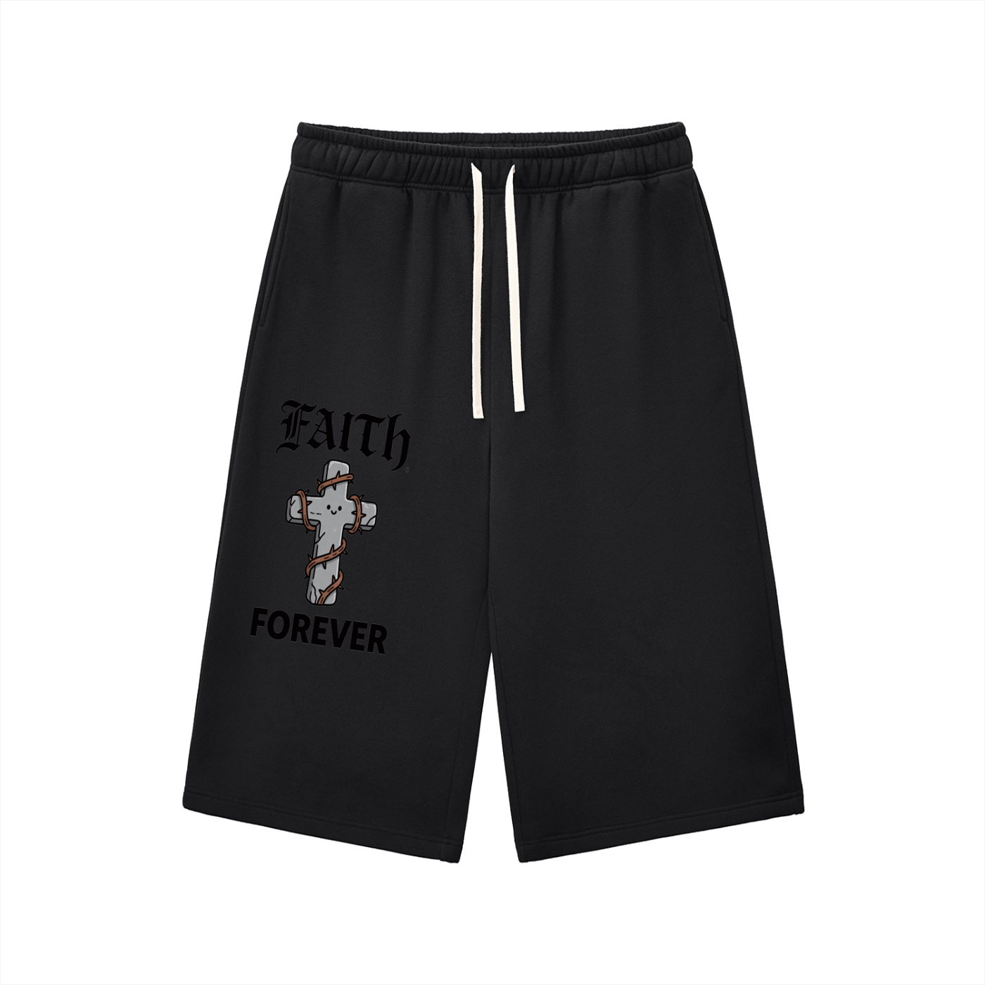 Relaxed Drawstring Three-quarter Sweatpants