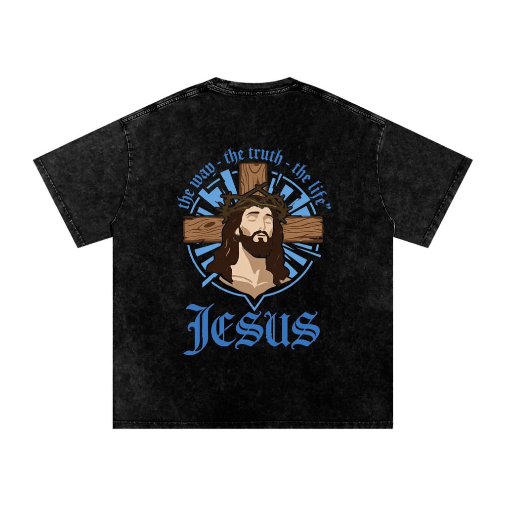Snow Washed Oversized Cotton T-Shirt