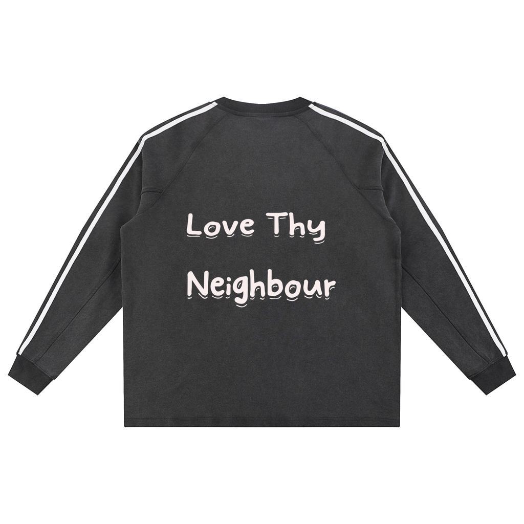 Snow Washed Contrast Tape Sweatshirt