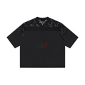 Unisex Lace Paneling V-Neck T-Shirt