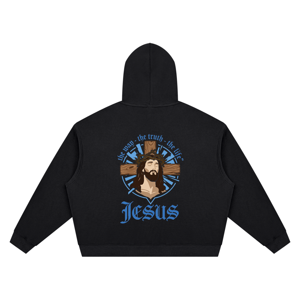 Unisex Waffle Boxy Hoodie