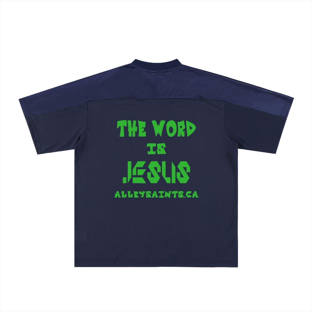 Oversized Mesh V-Neck Soccer Jersey