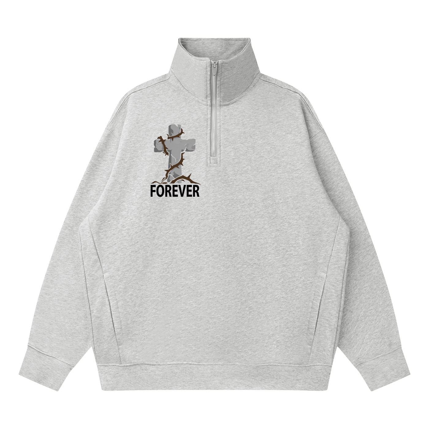 Quarter-Zip Drop Shoulder Sweatshirt