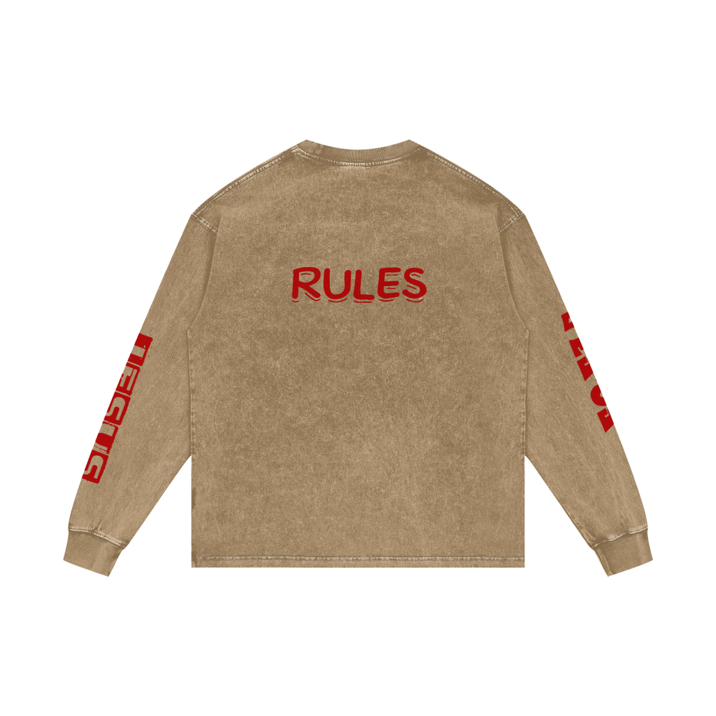 Acid Wash Oversize Long Sleeve T-Shirt
