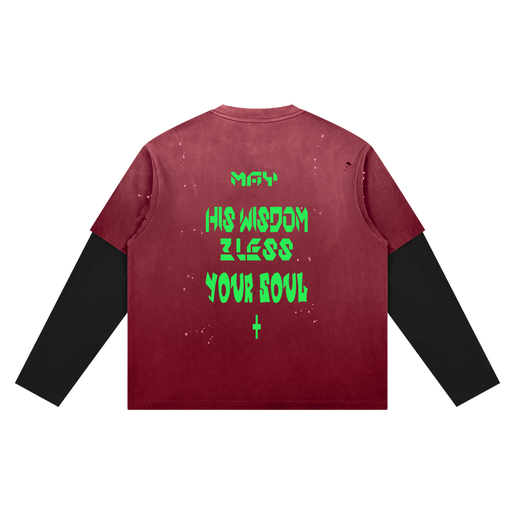 Unisex Vintage Wash Distressed Layer T-Shirt