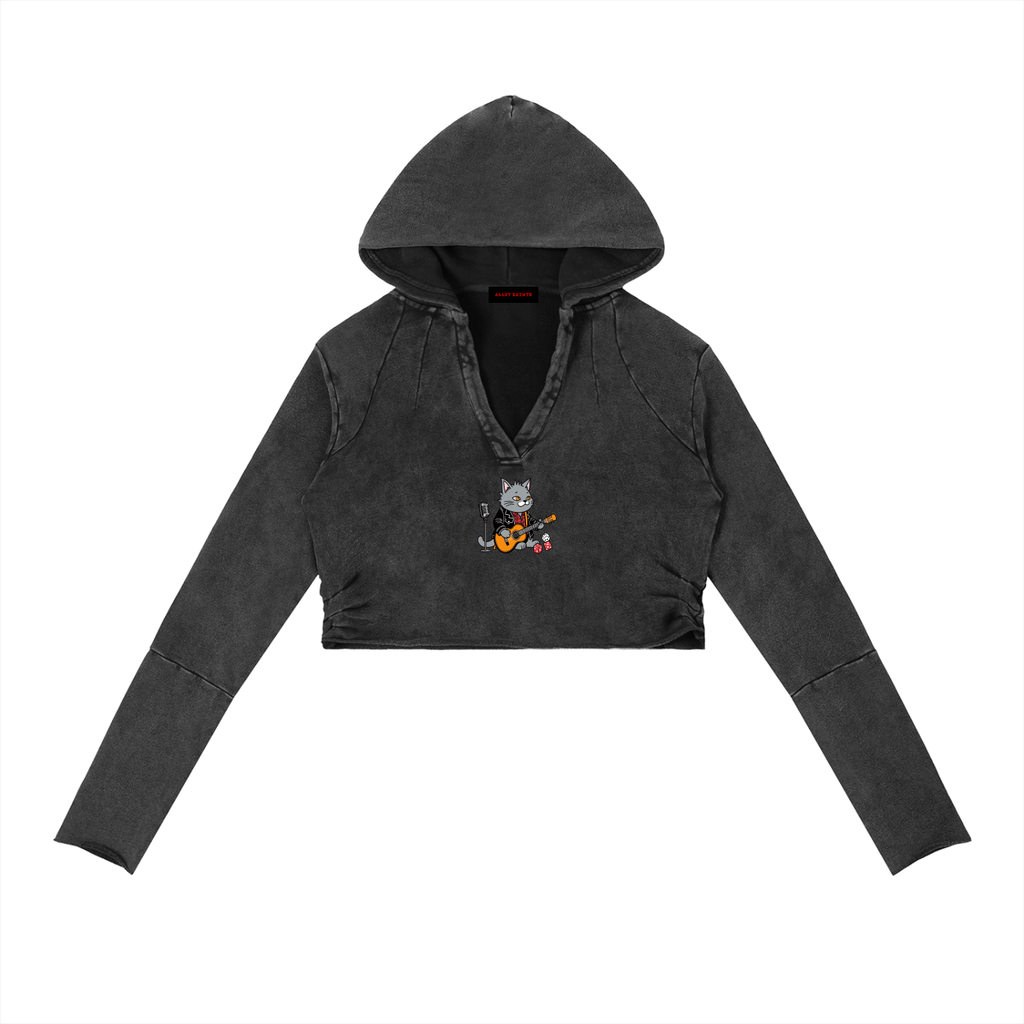 Vintage Washed Raw Edge Hoodie