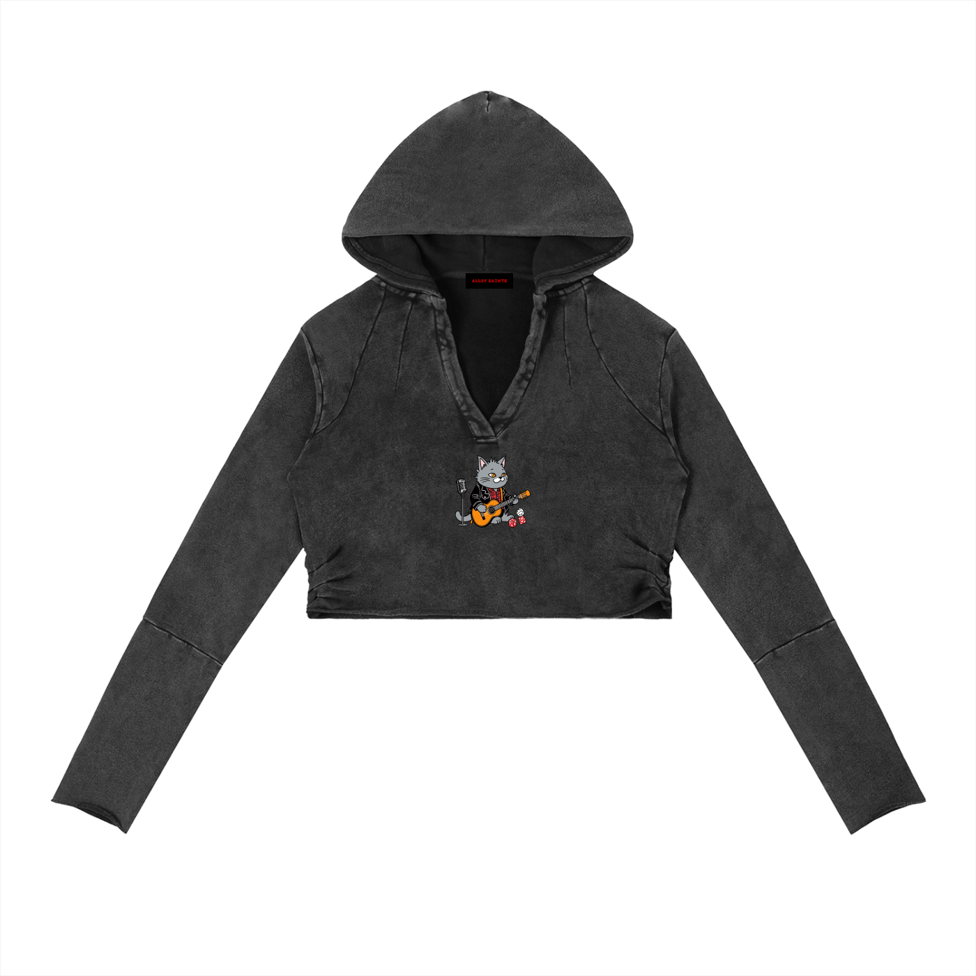 Vintage Washed Raw Edge Hoodie