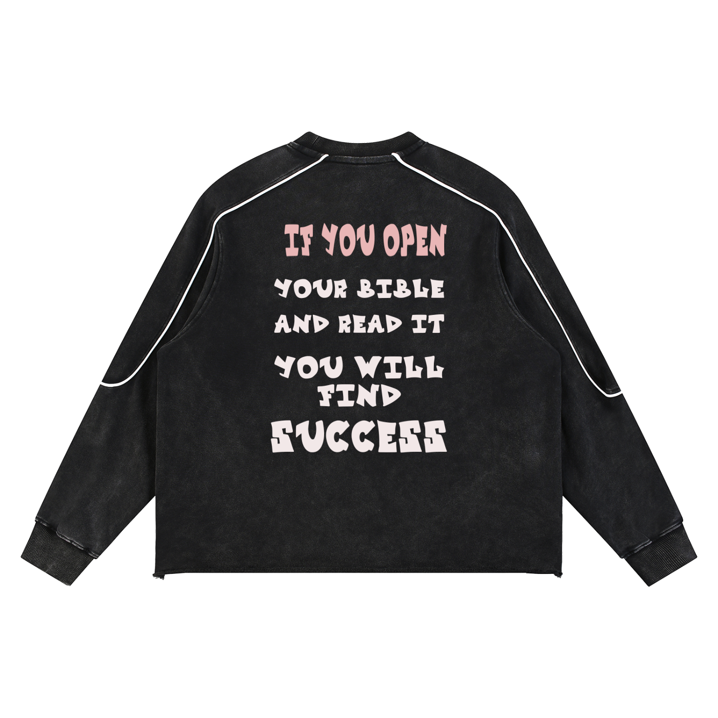 Mineral Wash Piping Raw Hem Sweatshirt