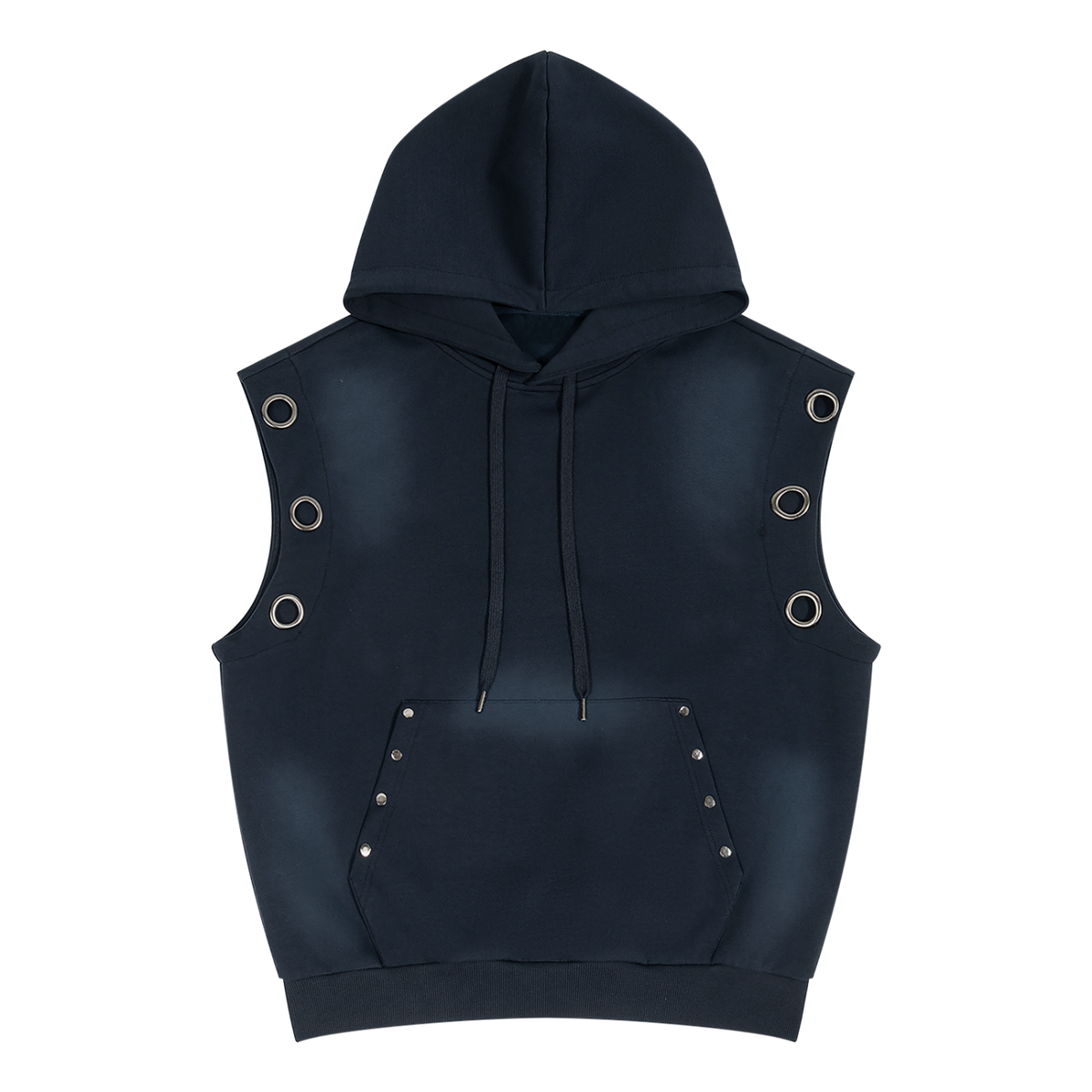Unisex Vintage Wash Sun Fade Sleeveless Hoodie
