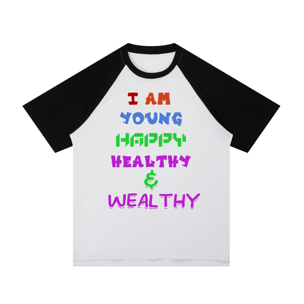 Contrast Raglan Sleeve Mesh T-Shirt