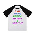 Contrast Raglan Sleeve Mesh T-Shirt