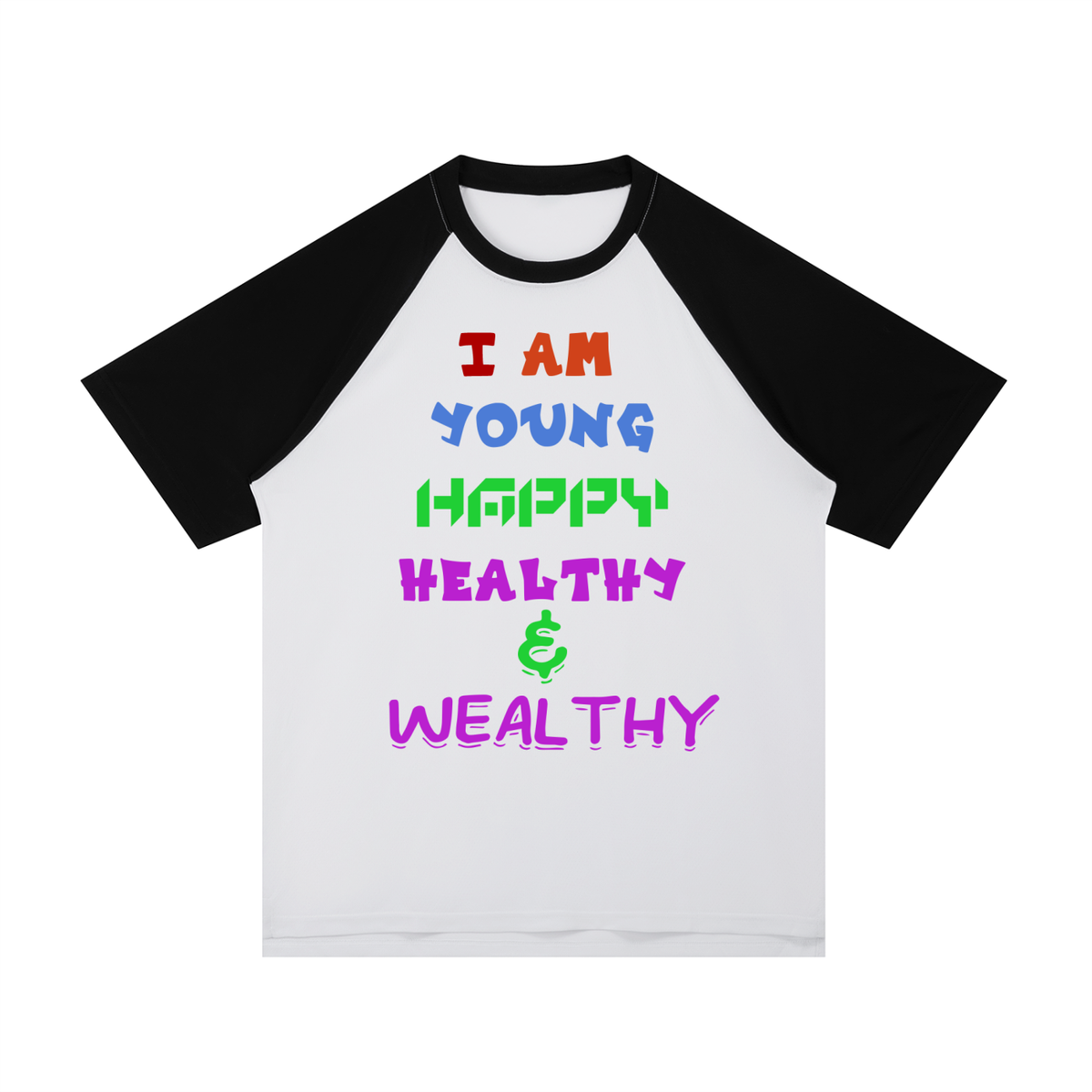 Contrast Raglan Sleeve Mesh T-Shirt
