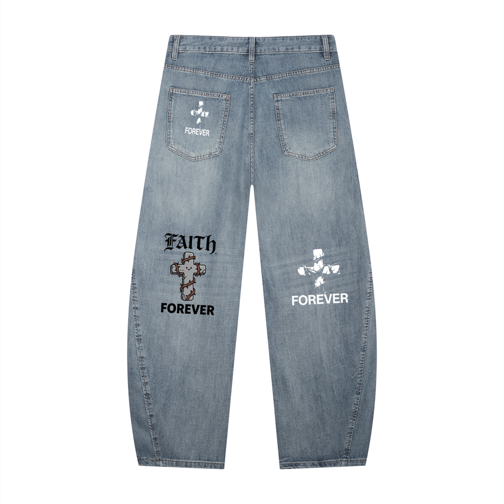 Men's Vintage Wash Barrel Leg Jeans