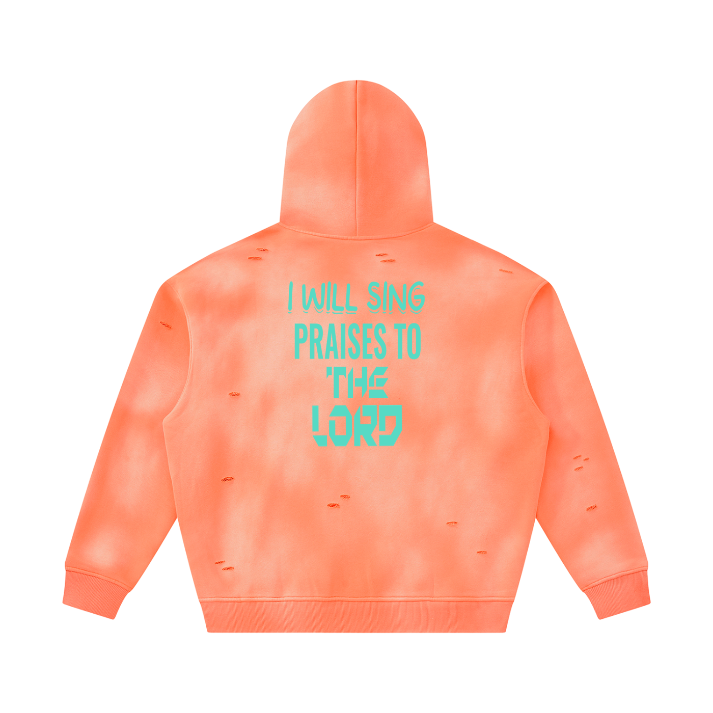 Unisex Sunfade Frayed Fleece Hoodie