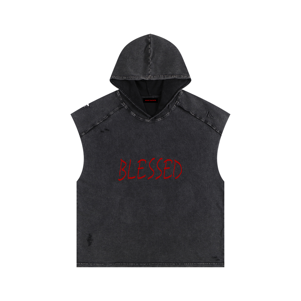 Snow Washed Boxy Hooded Tank Top